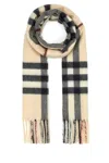 Burberry Embroidered Cashmere Scarf In Stone