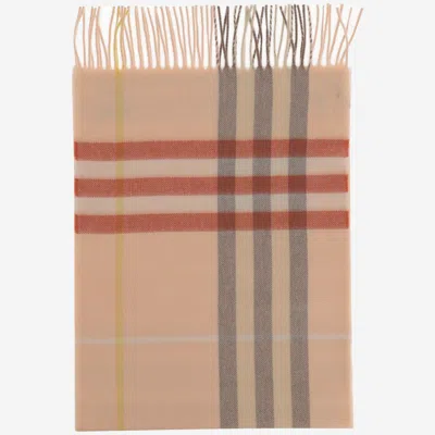 Burberry Embroidered Cashmere Scarf In Teacup