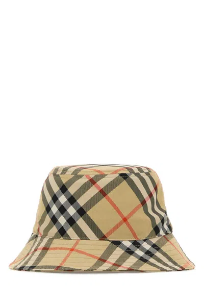 Burberry Embroidered Checked Canvas Bucket Hat