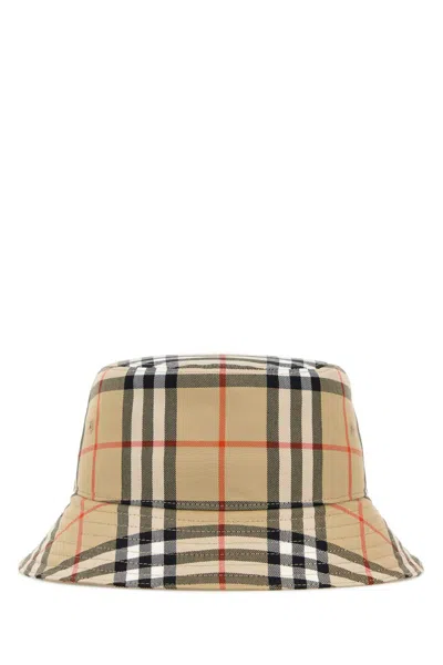 Burberry Embroidered Checked Canvas Bucket Hat