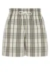 Burberry Embroidered Checked Poplin Shorts In Multi