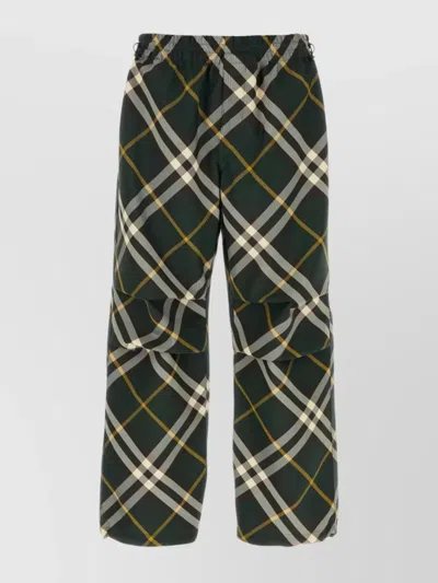 BURBERRY EMBROIDERED CHECKERED PATTERN POLYESTER PANT