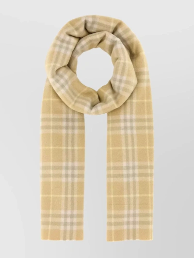 BURBERRY EMBROIDERED CHECKS CASHMERE SCARF