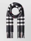 Burberry Embroidered Checks Cashmere Scarf In White
