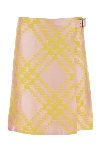 Burberry Embroidered Cotton Blend Mini Skirt For Women In Multi