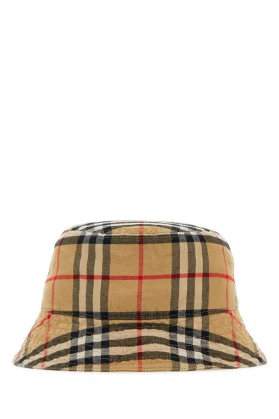 Burberry Man Embroidered Cotton Bucket Hat In Multicolor