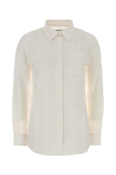 Burberry Embroidered Cotton Checked Shirt In Neutral