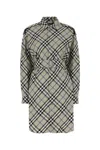 Burberry Check Cotton Shirt Dress In Lichenipcheck