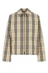Burberry Embroidered Cotton Jacket In Neutral