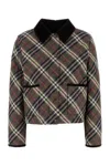 Burberry Cropped Check Quilted Cotton Jacket In Multi