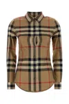 Burberry Women Embroidered Cotton Shirt In Brown