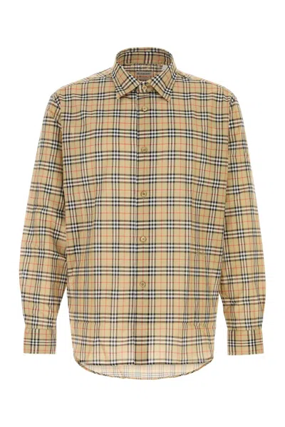 Burberry Embroidered Cotton Shirt In Multi