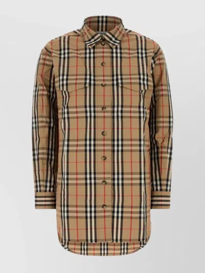 BURBERRY EMBROIDERED COTTON SHIRT WITH LONG SLEEVES