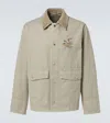 Burberry Cotton Jacket With Corduroy Collar And Embroidered Detail In Beige