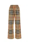 BURBERRY EMBROIDERED COTTON WIDE-LEG PANT