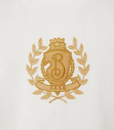 Burberry Embroidered Crest T-shirt In Gold