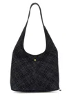 Burberry Embroidered Denim Shopping Bag