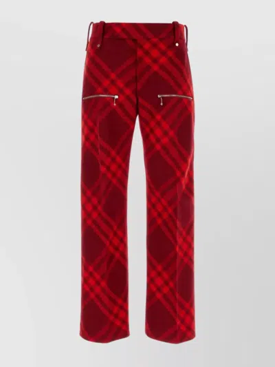 Burberry Plaid-check Wide-leg Wool Trousers In Multi