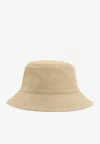 Burberry Embroidered Ekd Fishing Hat In Sand