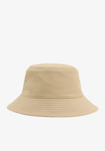 Burberry Embroidered Ekd Fishing Hat In Sand