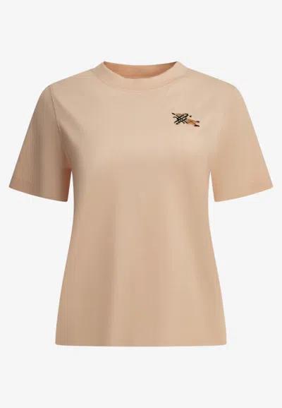 Burberry Embroidered Ekd T-shirt In Neutral