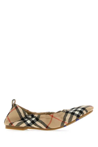 Burberry Embroidered Fabric Ballerinas In Multi