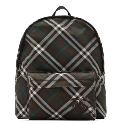 Burberry Embroidered Fabric Check Backpack In Multi