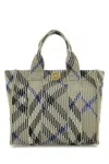 Burberry Women Embroidered Fabric Check Mini Handbag In Lichen