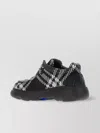Burberry Textured Black And White Pattern Sneakers In Black