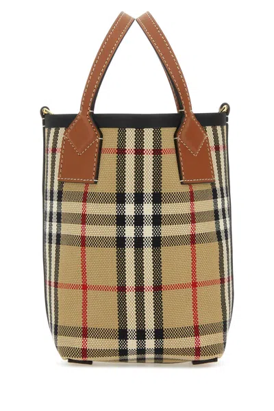 Burberry Embroidered Fabric London Bucket Bag