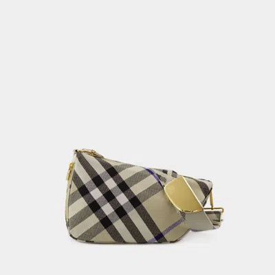Burberry Embroidered Fabric Medium Shield Crossbody Bag In Beige