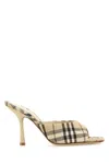 Burberry 90mm Lf Mews Check Textile Mules In Alabasteripcheck
