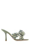 Burberry Fabric Embroidered Mews Mules With Knotted Detail In Breezeipcheck
