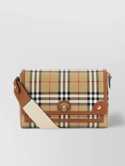 BURBERRY EMBROIDERED FABRIC NOTE CROSSBODY BAG