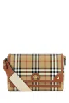 BURBERRY EMBROIDERED FABRIC NOTE CROSSBODY BAG