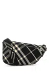 Burberry Men Embroidered Fabric Shield Crossbody Bag
