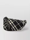 Burberry Men Embroidered Fabric Shield Crossbody Bag In Black