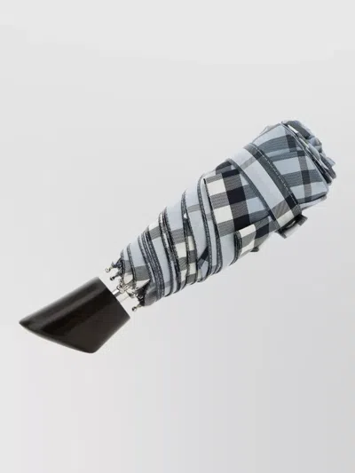 Burberry Embroidered Fabric Umbrella Collapsible Check Pattern In Multi