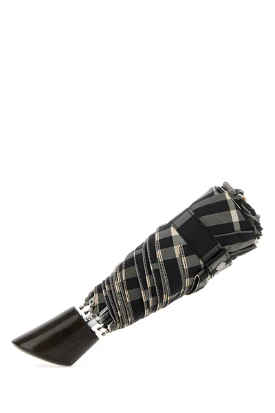 Burberry Embroidered Fabric Umbrella In Black