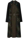 Burberry Embroidered Gabardine Bradford Trench Coat In Green