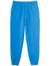 Burberry Embroidered Letter Motif Cotton Jogging Pants In Blau
