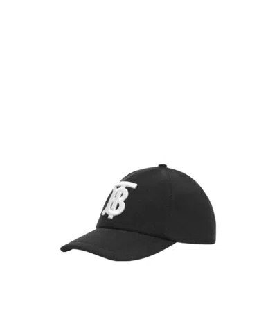 Burberry Embroidered Logo Baseball Cap In Black