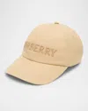 Burberry Womens Logo-embroidery Adjustable Cotton Cap Flax In Flax