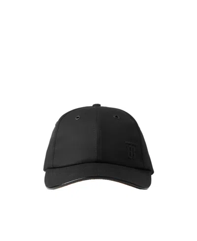 Burberry Embroidered-logo Cotton Baseball Cap In Black