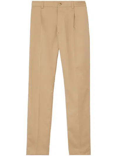 Burberry Pemberton Tailored Cotton Trousers In Archive Beige