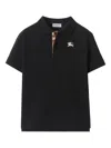 Burberry Embroidered-logo Cotton-piqué Polo Shirt In Black