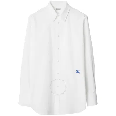 Burberry Long-sleeved Button-up Cotton Shirt In White