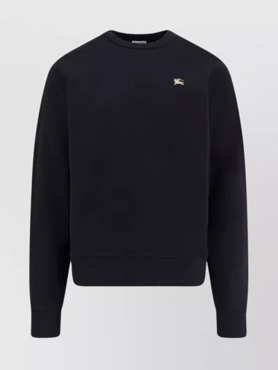 BURBERRY EMBROIDERED LOGO COTTON SWEATSHIRT