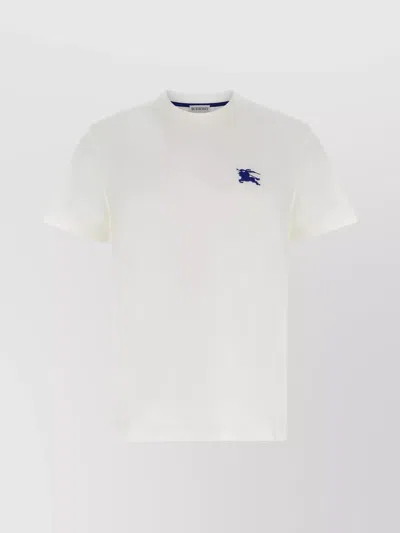 BURBERRY EMBROIDERED LOGO CREW NECK T-SHIRT