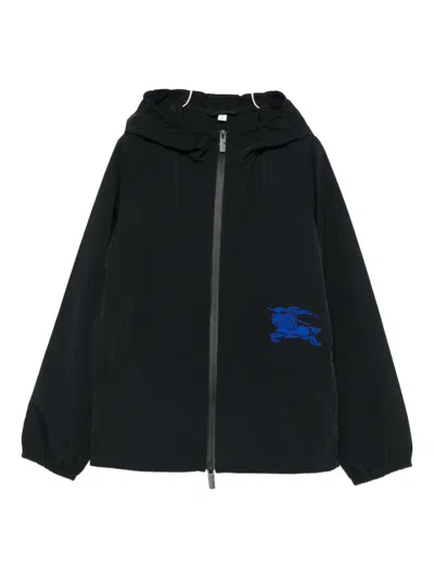 Burberry Kids' Embroidered-logo Hooded Jacket In Blue